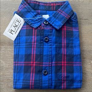 NWT The Children's Place Blue Plaid Toddler shirt size 3T